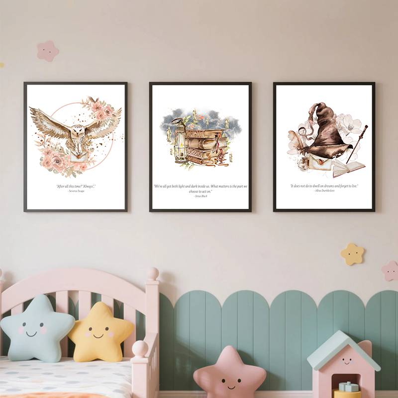 Kids Toys Quotes - แฮร์รี่ พอตเตอร์ โปสเตอร์ภาพยนตร์ หมวกพ่อมด ภาพพิมพ์ศิลปะ คำคมสร้างแรงบันดาลใจของดัมเบิลดอร์