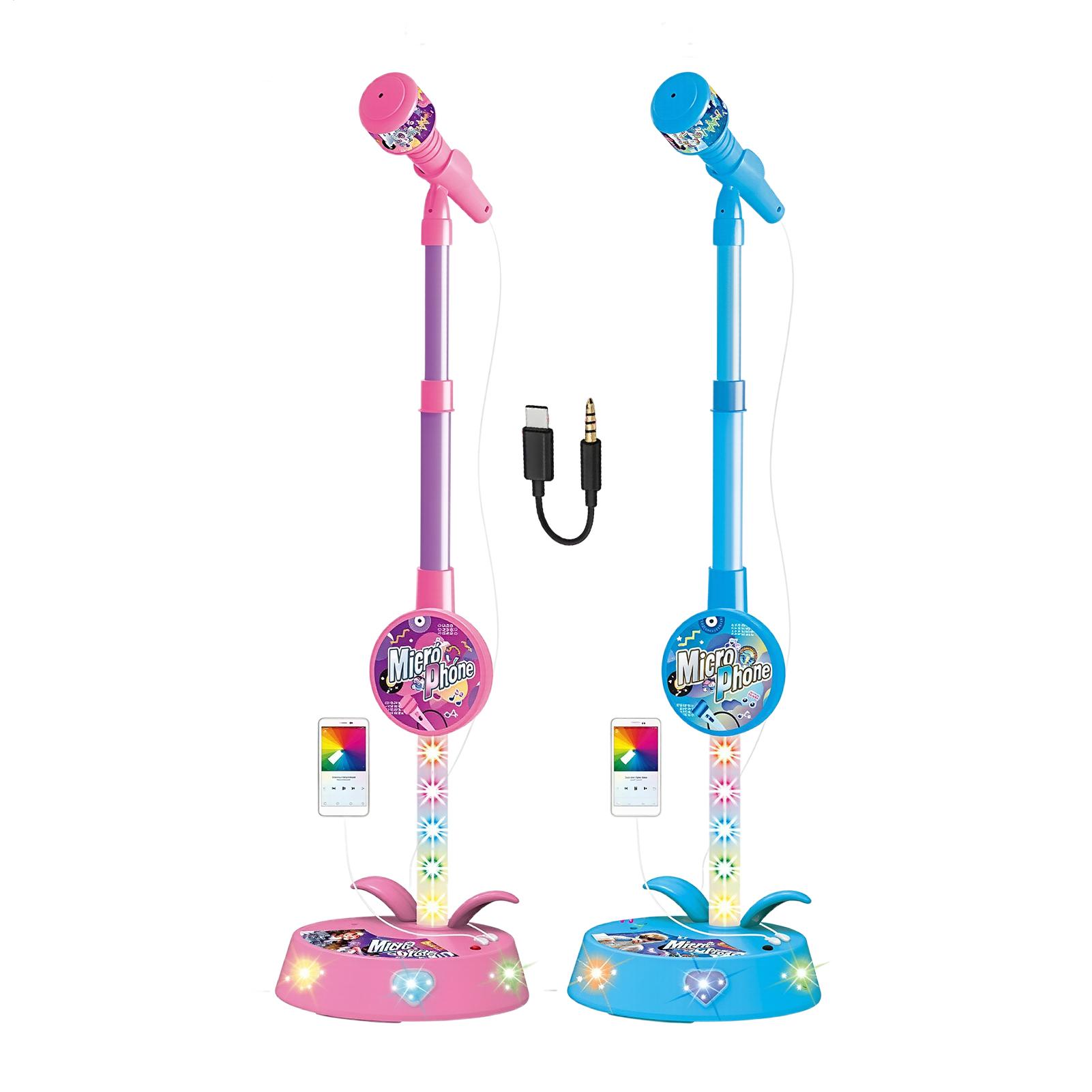 Kids Toys Kids Toys - ไมโครโฟนสำหรับเด็กพร้อมขาตั้ง ปรับความสูงได้แบบไร้สาย ของเล่นพกพาสำหรับเด็ก คาราโอเกะ ร้องเพลง ไมโครโฟนสำหรับห้องเรียนและการเดินทาง