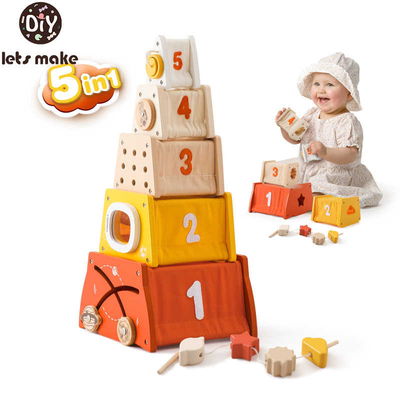 Wooden Blocks Stacking - ของเล่นเด็ก Montessori กระดานเกลียวไม้บีชเพื่อการศึกษาของเล่นที่ตรงกันของเล่นที่เข้าคู่กันของเล่นเกมปริศนาของขวัญเด็ก