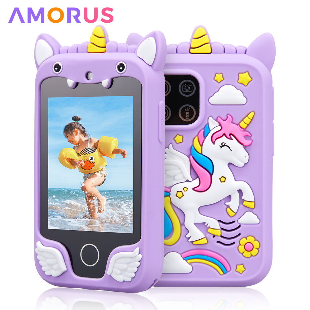 Kids Toys Smartphone - เด็กดนตรีโทรศัพท์สมาร์ทของเล่นการ์ตูนยูนิคอร์น Touchscreen Baby Mobile สําหรับเด็กผู้หญิงของเล่นเพื่อการศึกษาวันเกิดคริสต์มาสของขวัญ