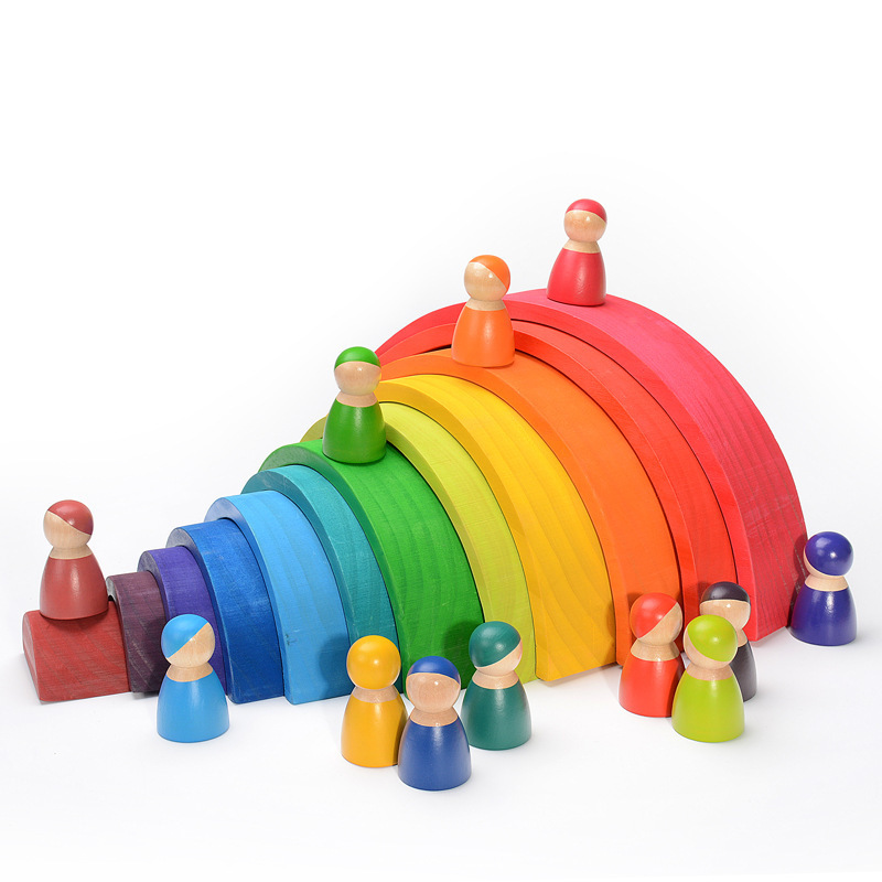 บล็อกไม้สีรุ้ง บล็อกสร้างสรรค์ - Wooden Blocks Stacking บทวิจารณ์และราคา
