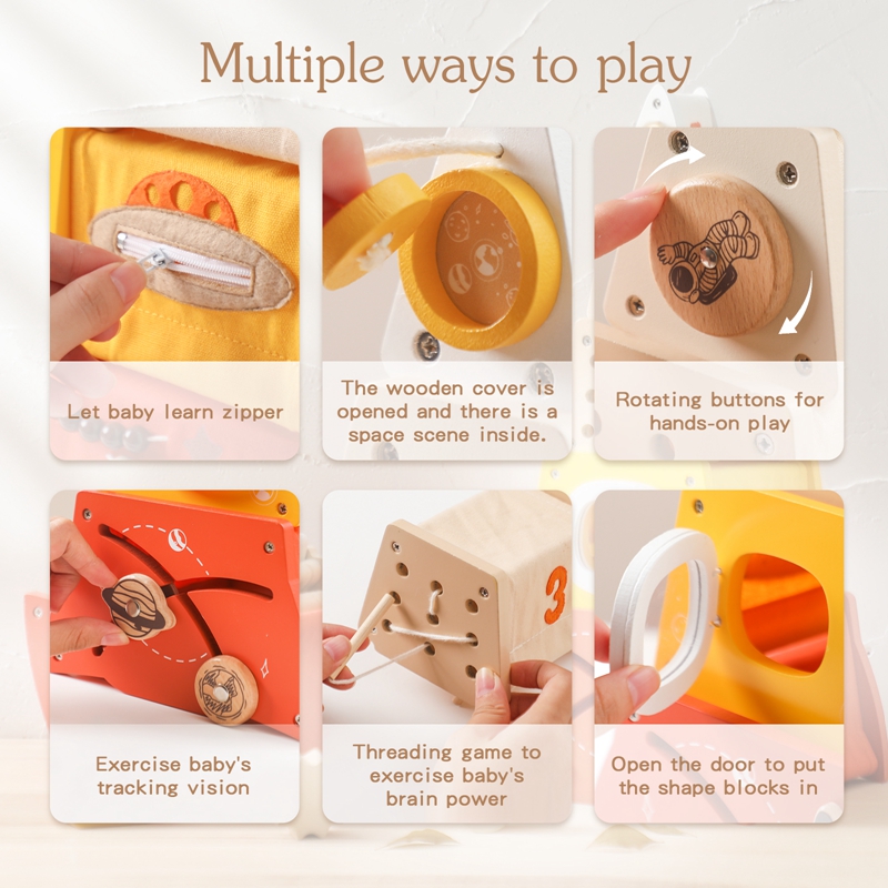 ของเล่นเด็ก Montessori กระดานเ - Wooden Blocks Stacking บทวิจารณ์และราคา