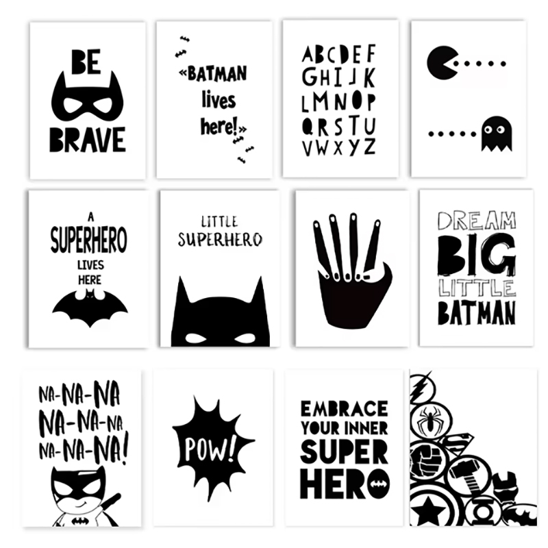 ซูเปอร์ฮีโร่สีดำและสีขาวมินิมอ - Kids Toys Quotes บทวิจารณ์และราคา